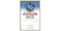 35 Year Anniversary | Proudly Serving the Community Since 1991 | Ethan Brecher | Martindale-Hubbell honoring your 2026 Anniversary